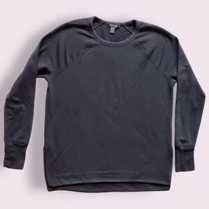 Athleta Medium Black Tencel‎ Lyocell Blend Long Sleeve Relaxed Fit Top